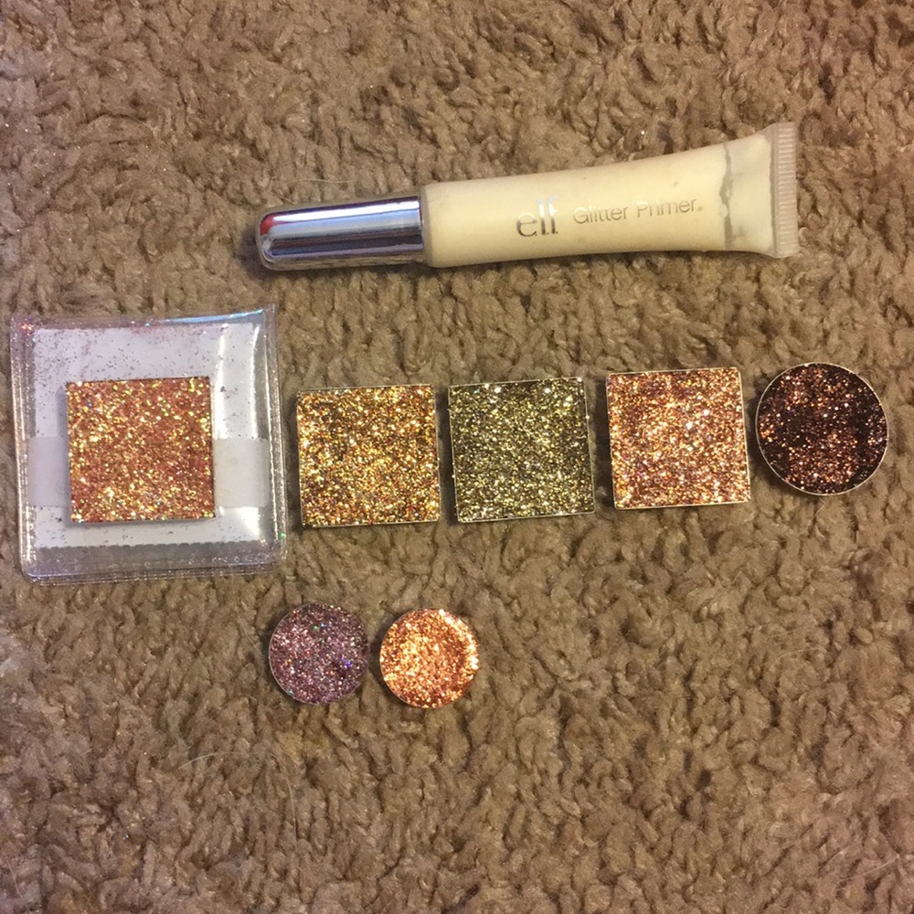 Pressed glitter set with primer